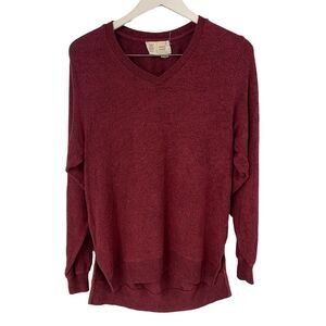 SATURDAY SUNDAY ANTHROPOLOGIE Sweater Maroon Tunic Pullover XS‎ Lightweight